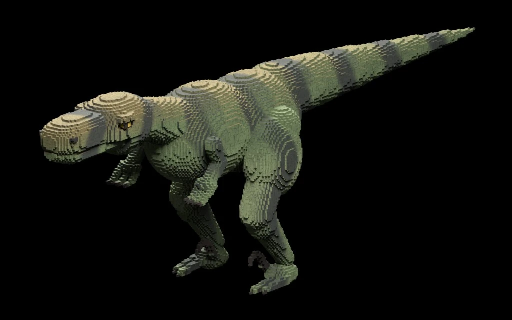 A detailed micro-voxel raptor