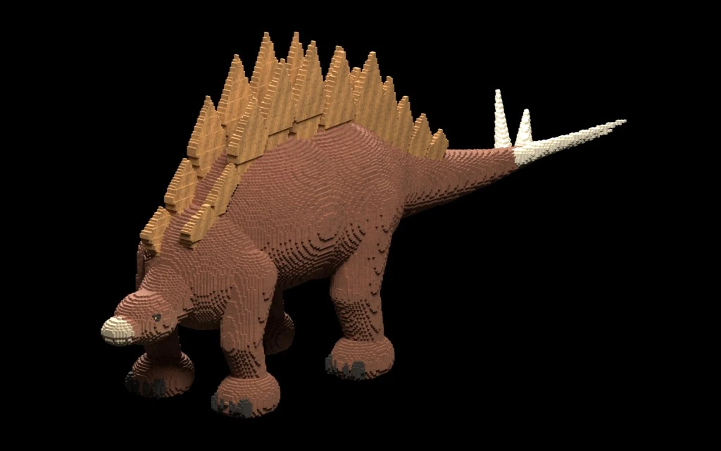 A detailed micro-voxel Stegosaurus