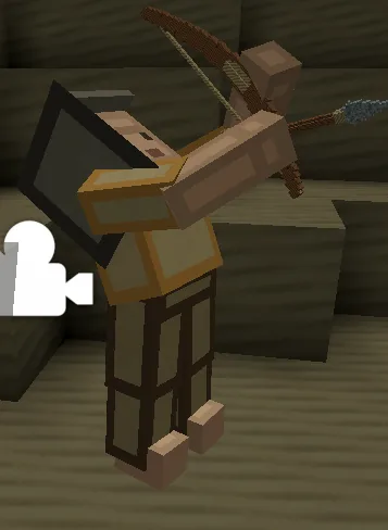 A bow animation prototype with visibly incorrect hand placement