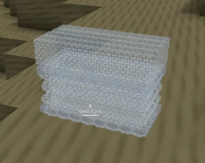The noisy translucent preview of the first placeable object