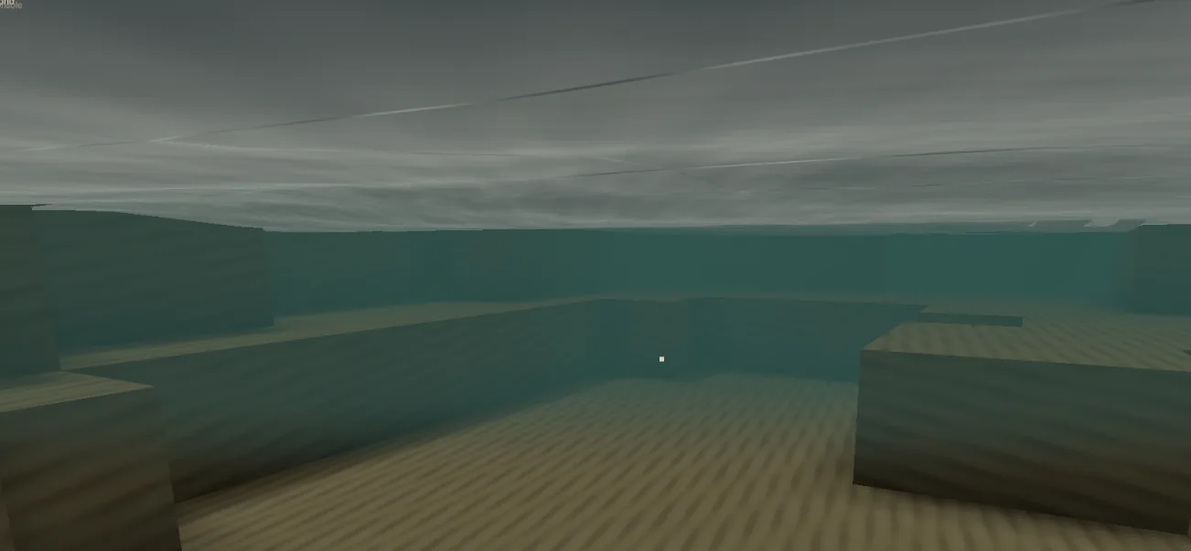 An early underwater view using a custom shader